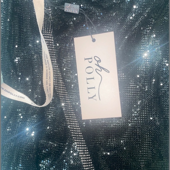 Oh Polly Black Chainmail Dress - Picture 2 of 2